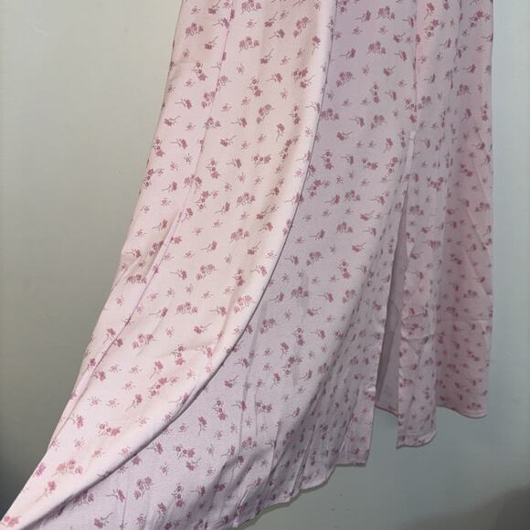 Maxi Dress Sz Sm Floral Pink Peasant Boho Festival Beach Y2K Smocked Cottagecore - Picture 6 of 15